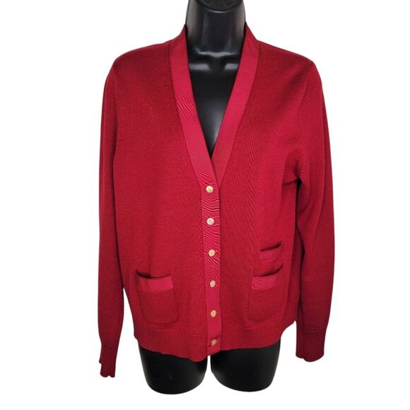 J.Crew 100% Fine Merino Button Up Cardigan Sweater Size Large - Picture 1 of 7